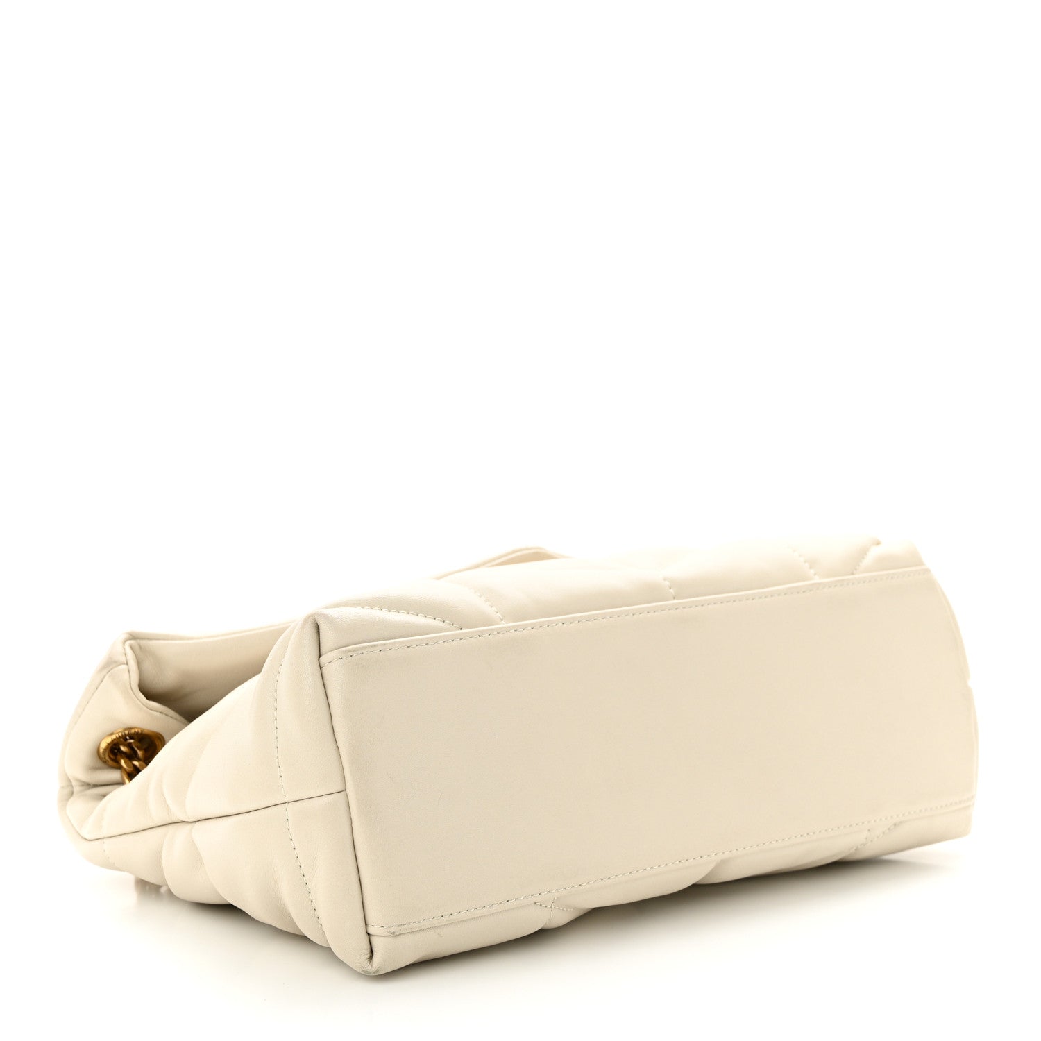 Saint Laurent Lambskin Quilted Small Loulou Puffer Monogram Chain Satchel Crema Soft 4 of 10