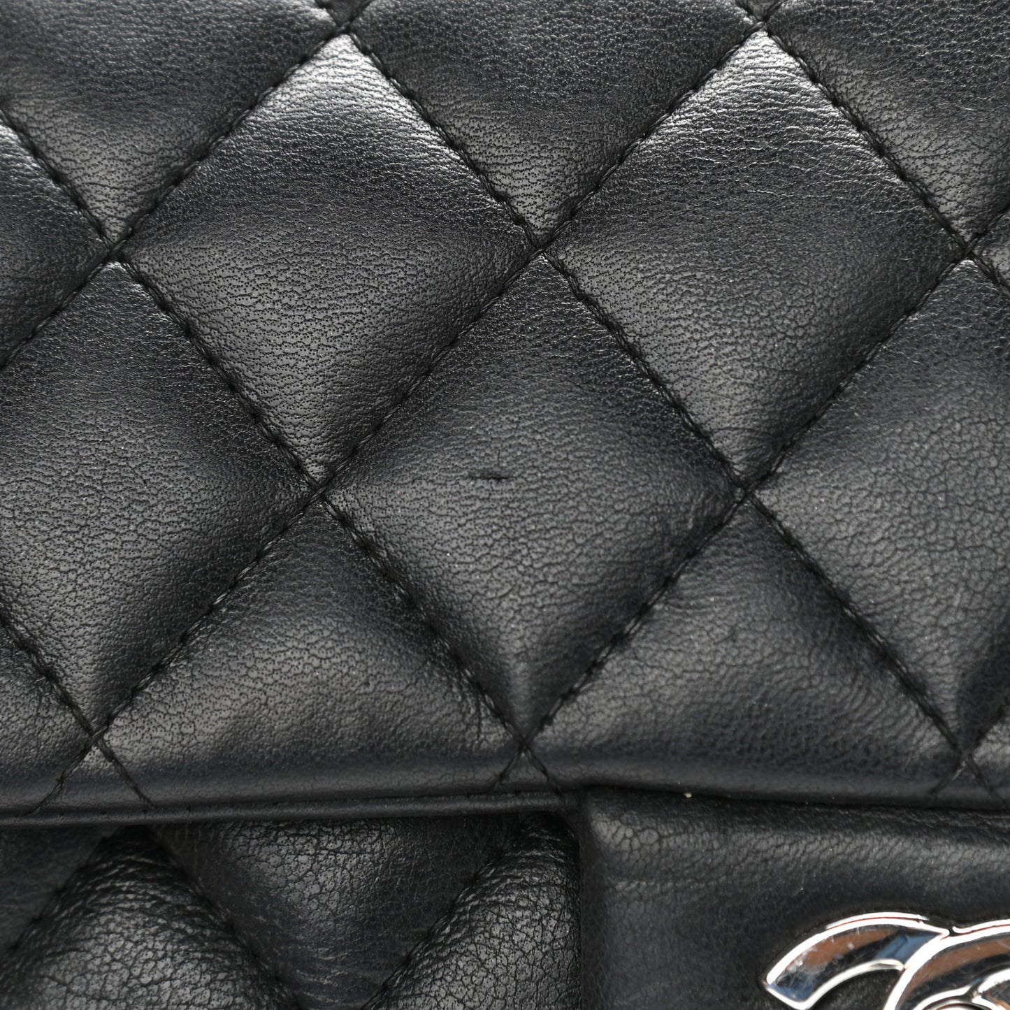 Lambskin Quilted East West Flap Black
