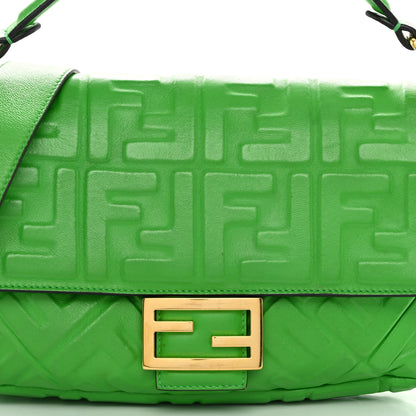 Fendi Nappa FF 1974 Embossed Baguette Tomatillo 7 of 10