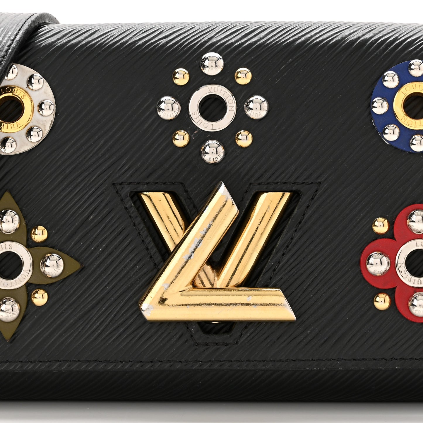 Epi Mechanical Flowers Twist Chain Wallet Black