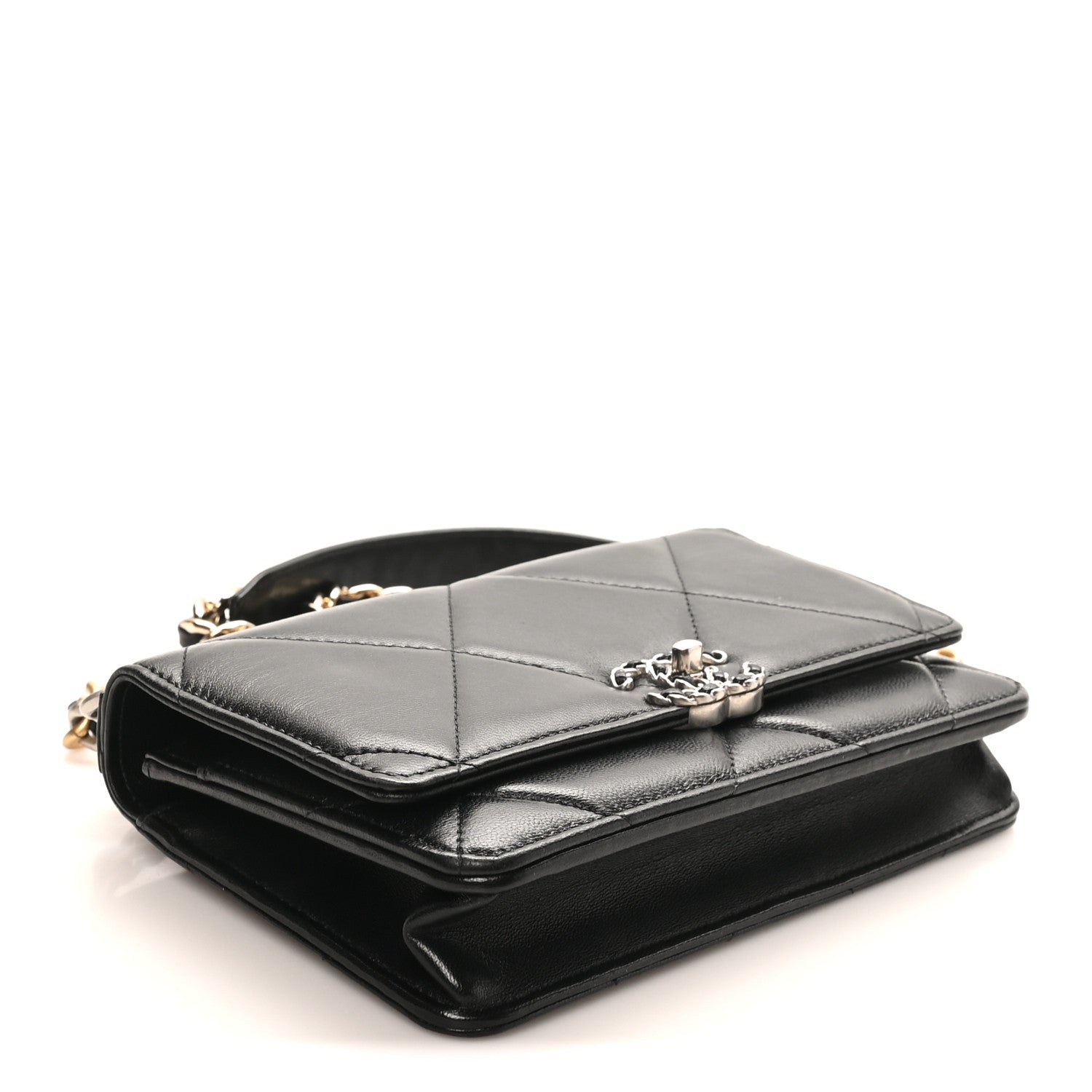 Chanel Lambskin Quilted Chanel 19 Wallet On Chain WOC Black 4 of 11