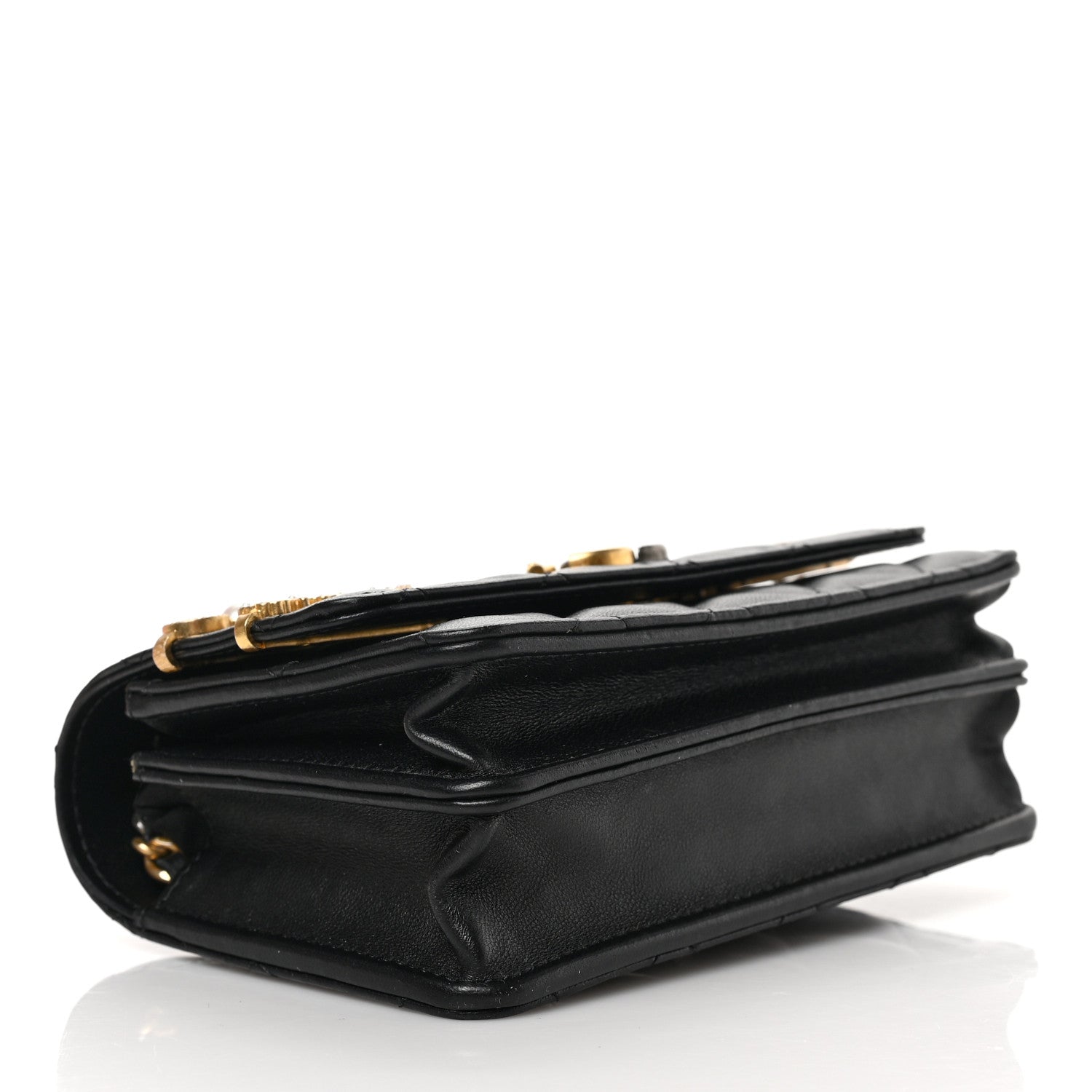 Chanel Lambskin Quilted Coco Clips Mini Wallet On Chain WOC Black 4 of 10