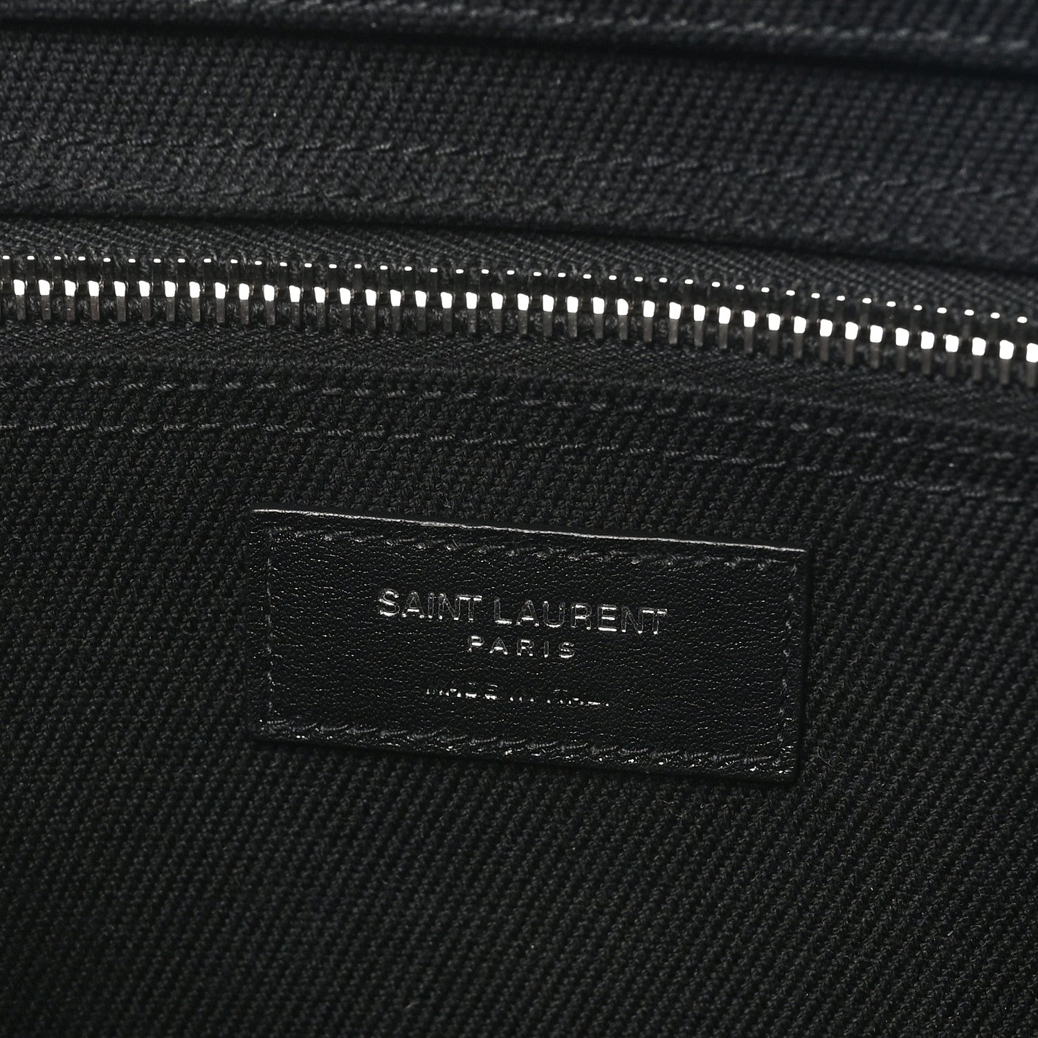 Saint Laurent Linen Calfskin Rive Gauche Tote Black 6 of 9