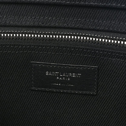 Saint Laurent Linen Calfskin Rive Gauche Tote Black 6 of 9