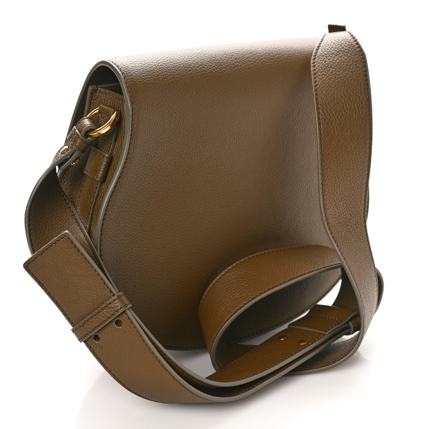 Chloe Grained Calfskin Medium Marcie Slim Round Crossbody Bag Dark Khaki 3 of 11