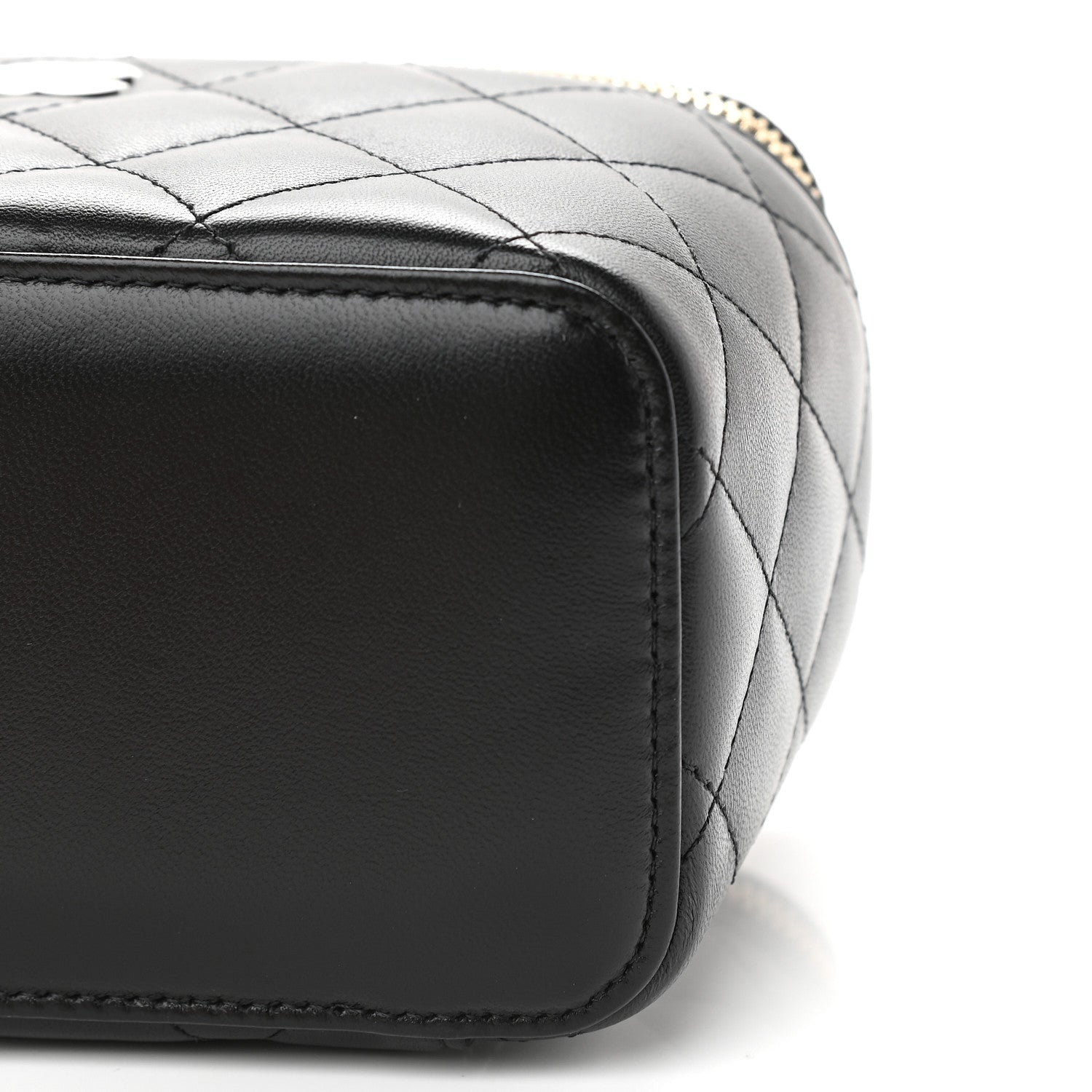 Chanel Lambskin Quilted Small Vanity Case With Chain Black 9 of 9