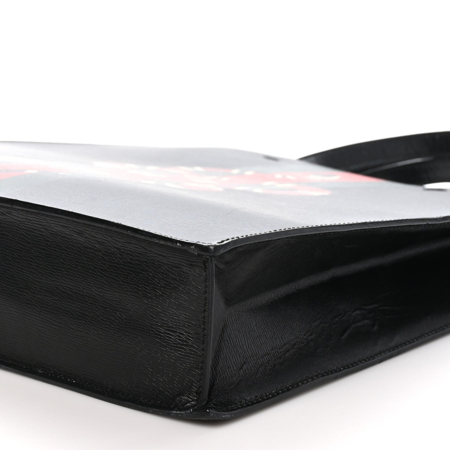 Calfskin Kingsnake Print Vertical Tote Black