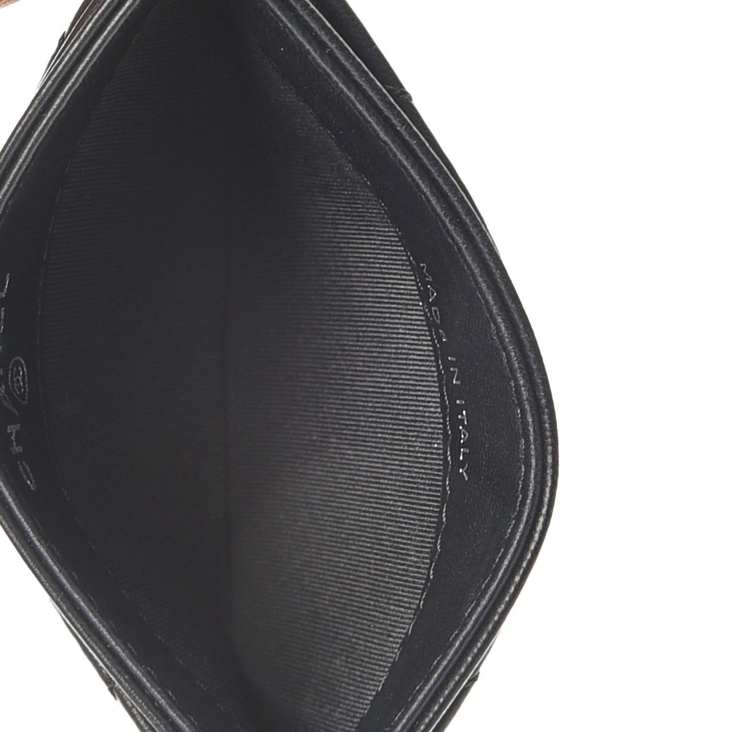 Lambskin Quilted CC Crossing Card Holder Black