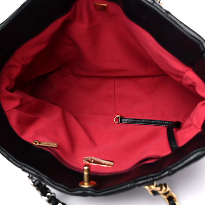 Chanel Lambskin Quilted Chanel 19 East West Shopping Bag Black 5 of 12