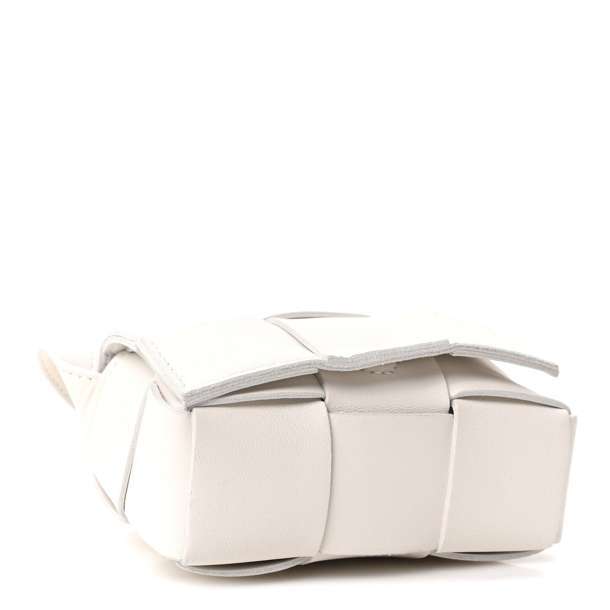 Bottega Veneta Lambskin Maxi Intrecciato Extra Mini Cassette Crossbody Bag White 3 of 8
