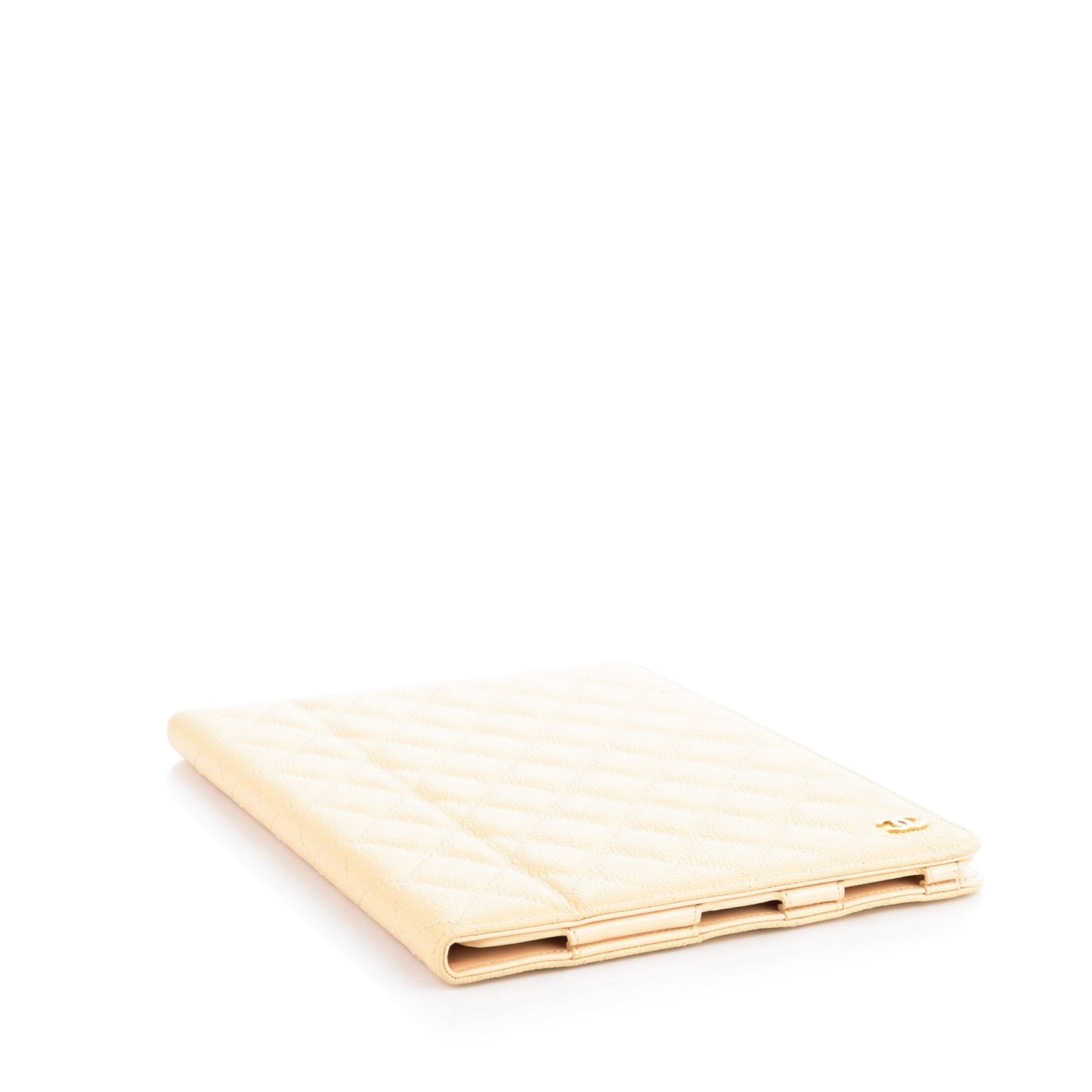 Caviar Quilted iPad Case Light Beige