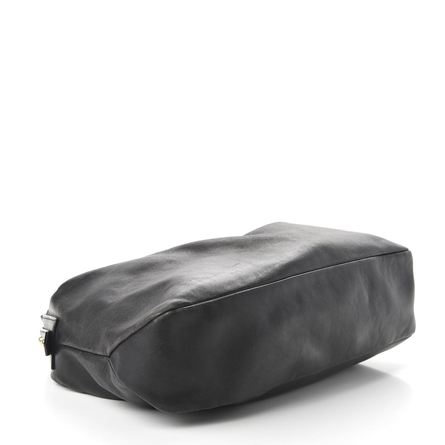 Calfskin Medium Horsebit Chain Hobo Black