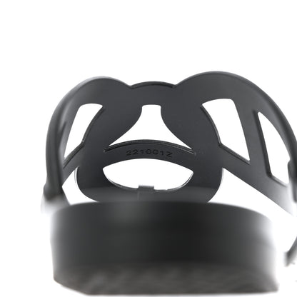 Hermes Rubber Womens Egerie Sandals 38 Black 6 of 11