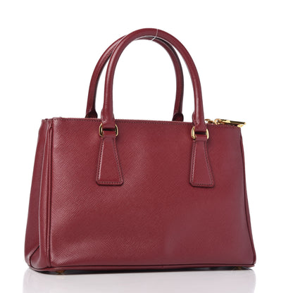 Prada Saffiano Mini Galleria Double Zip Tote Cerise 3 of 12