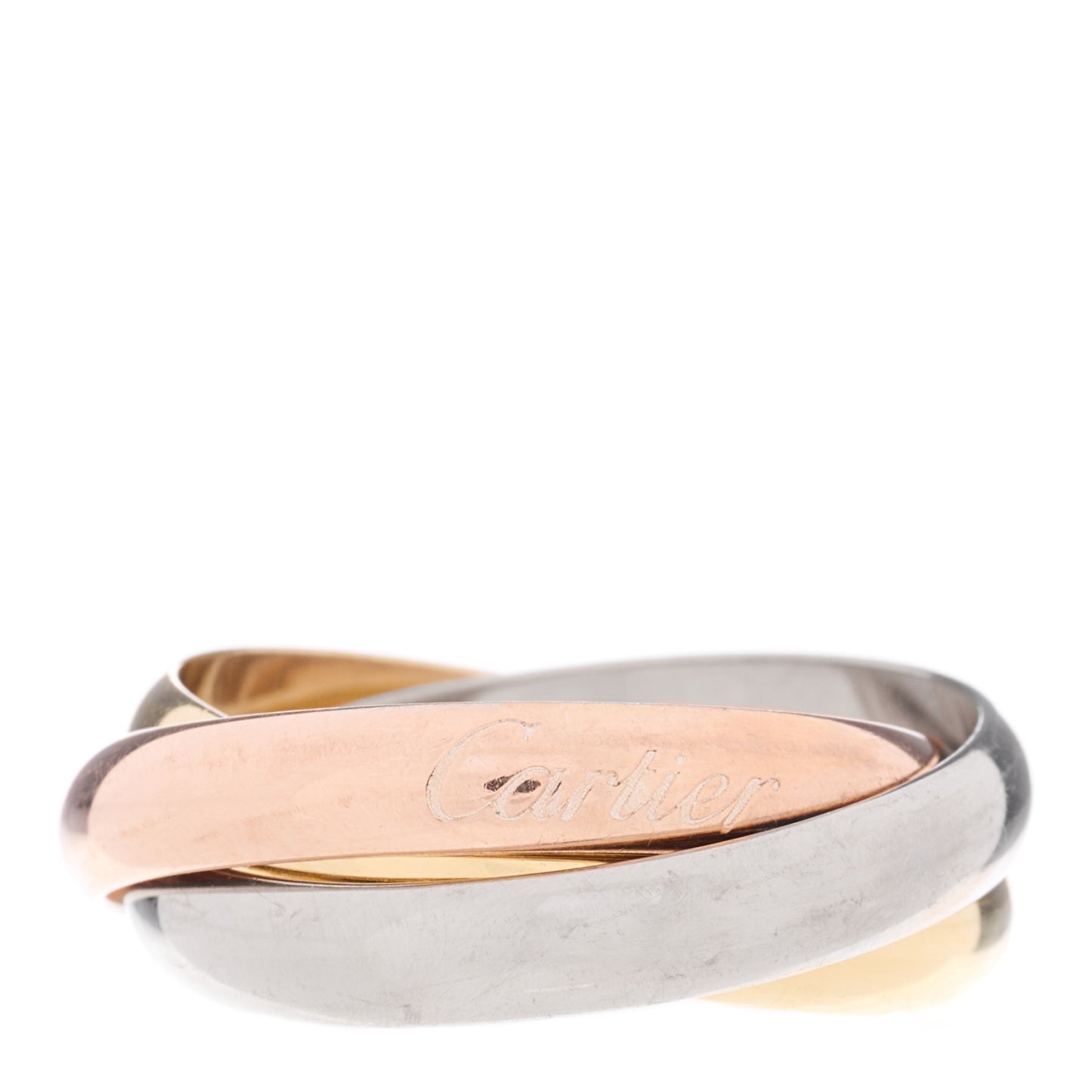18K Pink Yellow White Gold Classic Trinity Ring 56 7.5