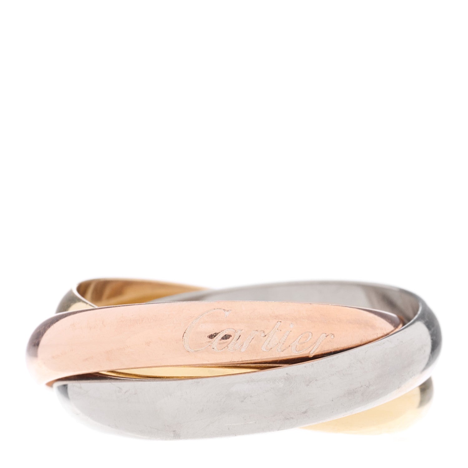 Cartier 18K Pink Yellow White Gold Classic Trinity Ring 56 7.5 1 of 4