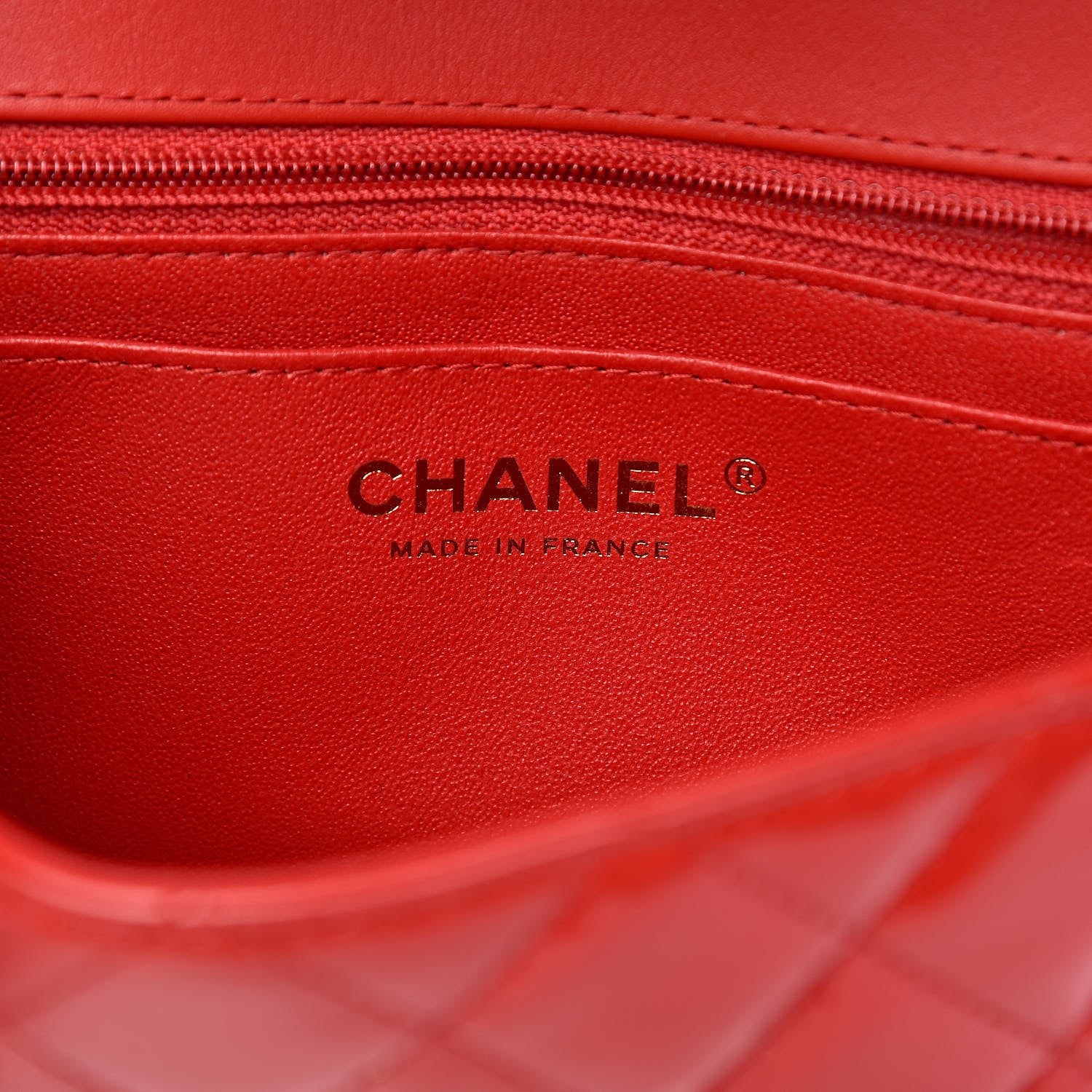 Chanel Patent Calfskin Quilted Mini Rectangular Flap Red 6 of 11