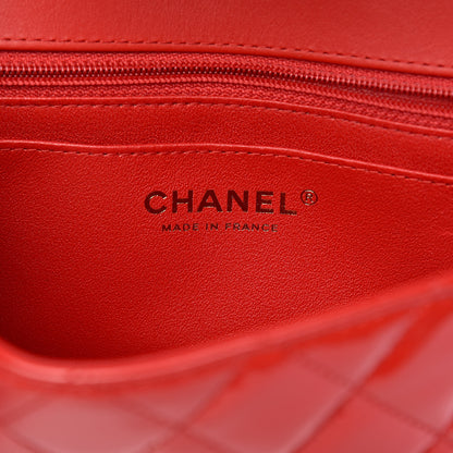 Chanel Patent Calfskin Quilted Mini Rectangular Flap Red 6 of 11