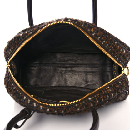 Prada Tessuto Tweed Vitello Bowling Bag Cacao Knicker 5 of 22