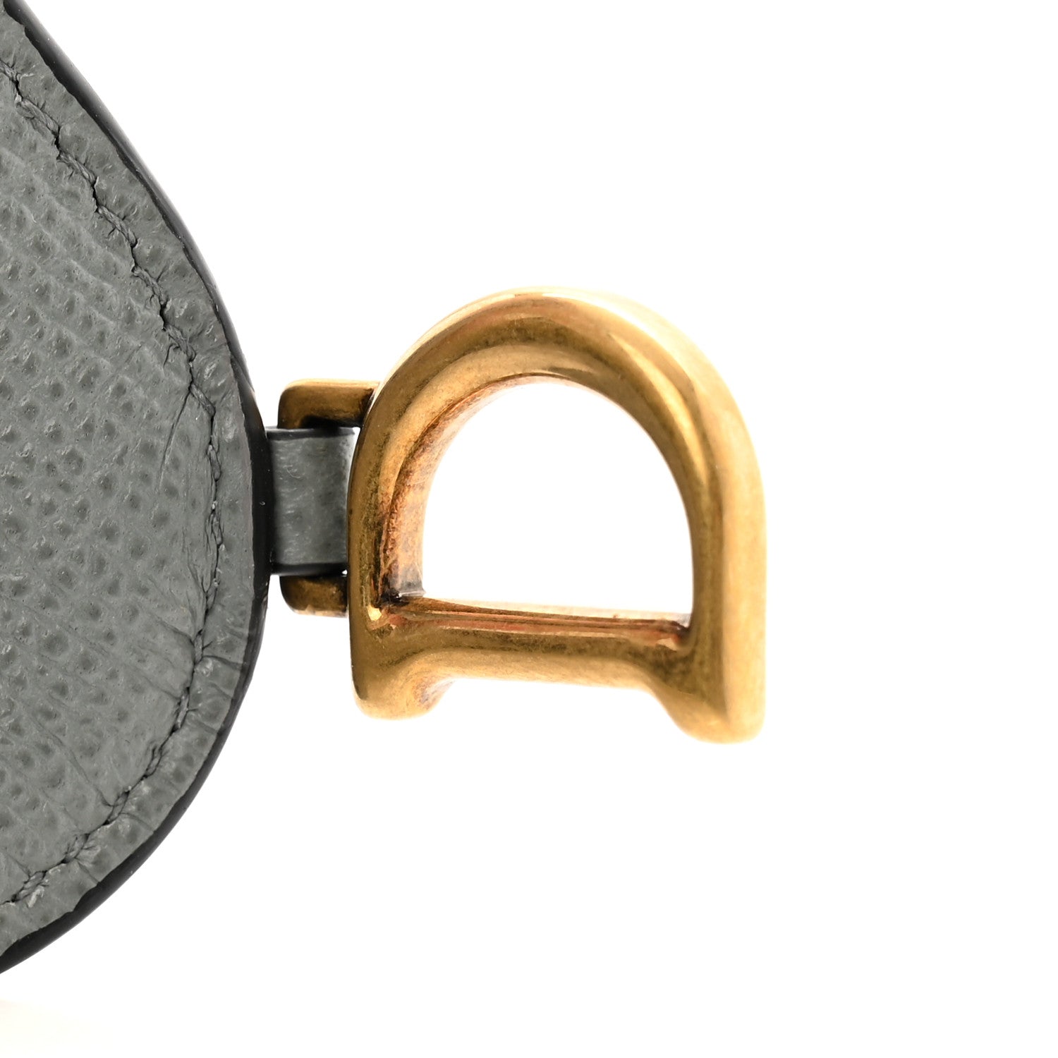 Christian Dior Grained Calfskin Saddle Card Holder Grey 10 of 10