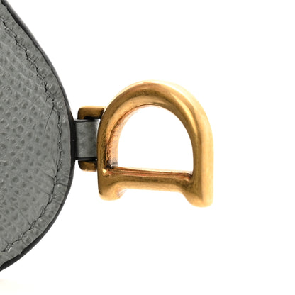 Christian Dior Grained Calfskin Saddle Card Holder Grey 10 of 10