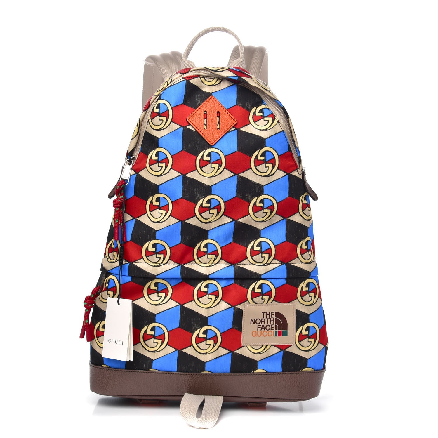 Gucci X THE NORTH FACE Econyl Nylon Geometric Interlocking G Print Medium Backpack Multicolor 1 of 11