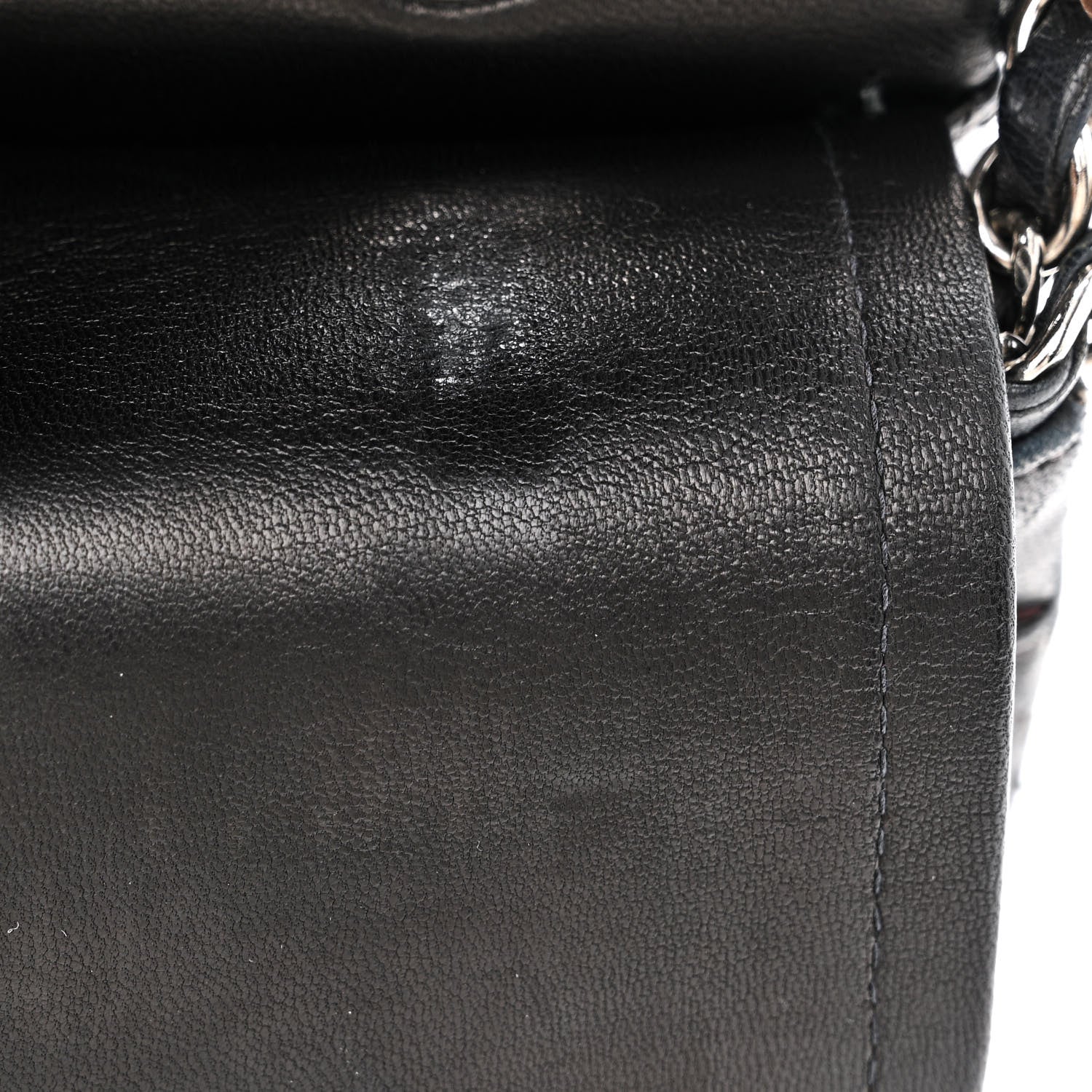 Chanel Lambskin Quilted Medium Double Flap Black 14 of 19