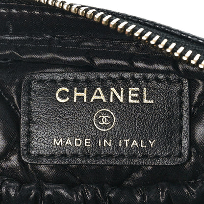 Chanel Caviar Quilted Small Curvy Pouch Cosmetic Case Black 6 of 10