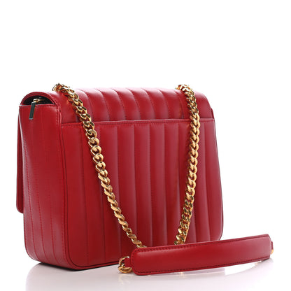 Saint Laurent Lambskin Matelasse Monogram Large Vicky Chain Bag Rouge Eros 3 of 9