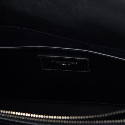 Saint Laurent Grain De Poudre Medium West Hollywood Monogram Fold-Over Black 6 of 16