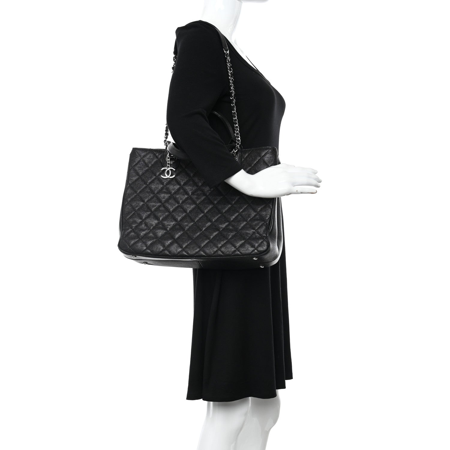 Chanel Caviar Quilted Large Urban Companion Top Handle Shopping Tote Black 2 of 18