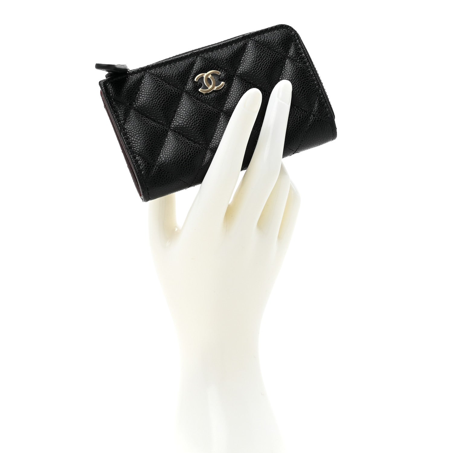 Chanel Caviar Quilted Zipped Key Holder Case Black 2 of 8