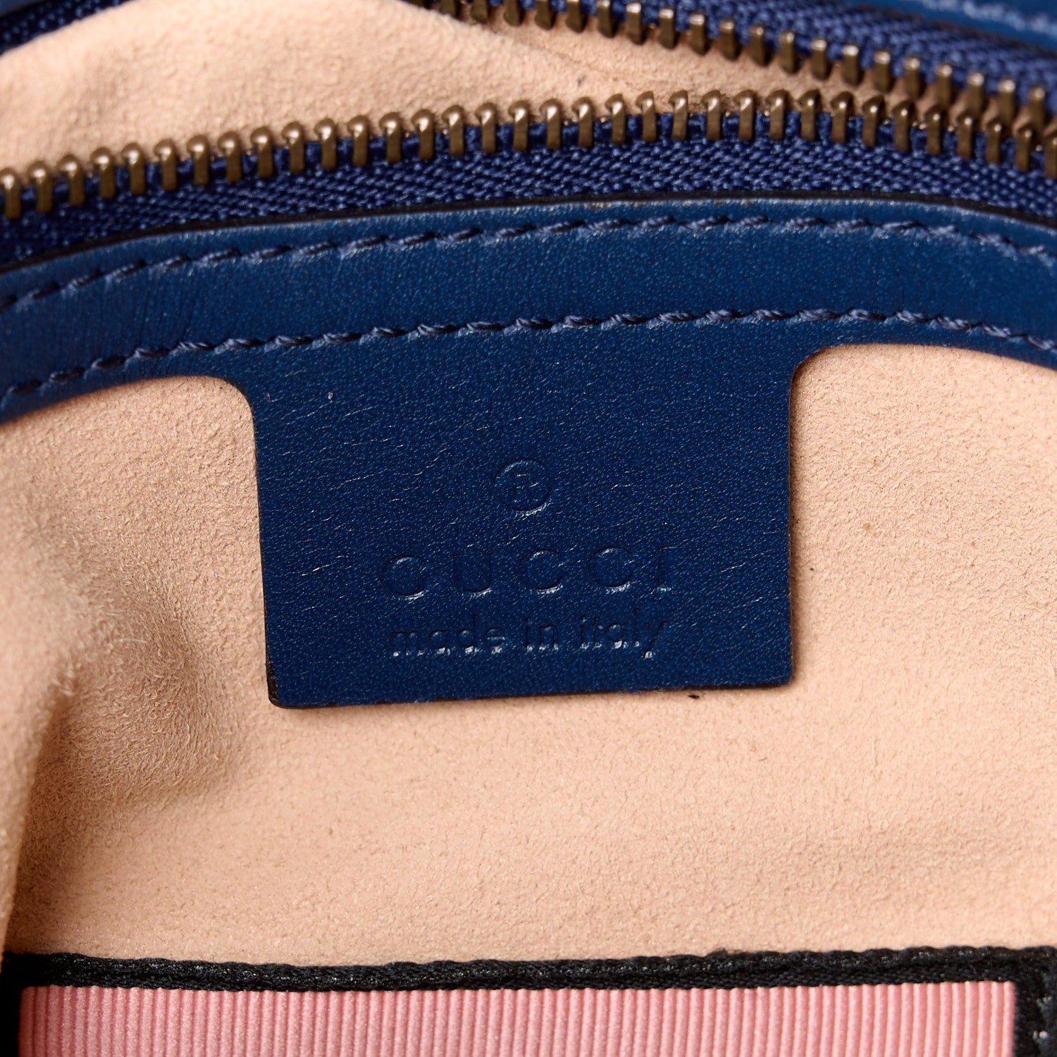 Gucci Calfskin Matelasse GucciGhost Medium GG Marmont Chain Shoulder Bag Blue Agata Hibiscus Red 7 of 13