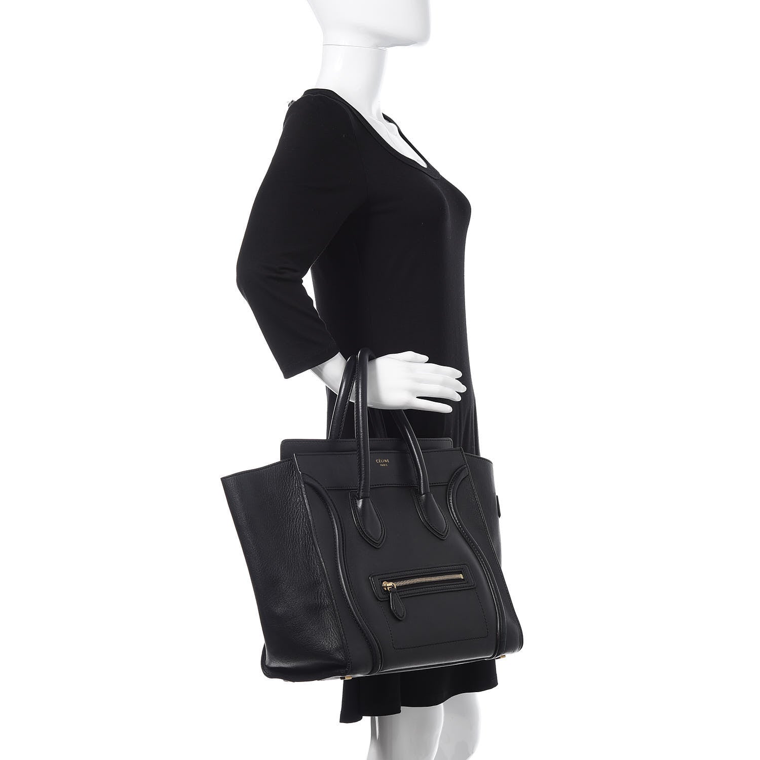 Celine Smooth Calfskin Mini Luggage Black 2 of 17