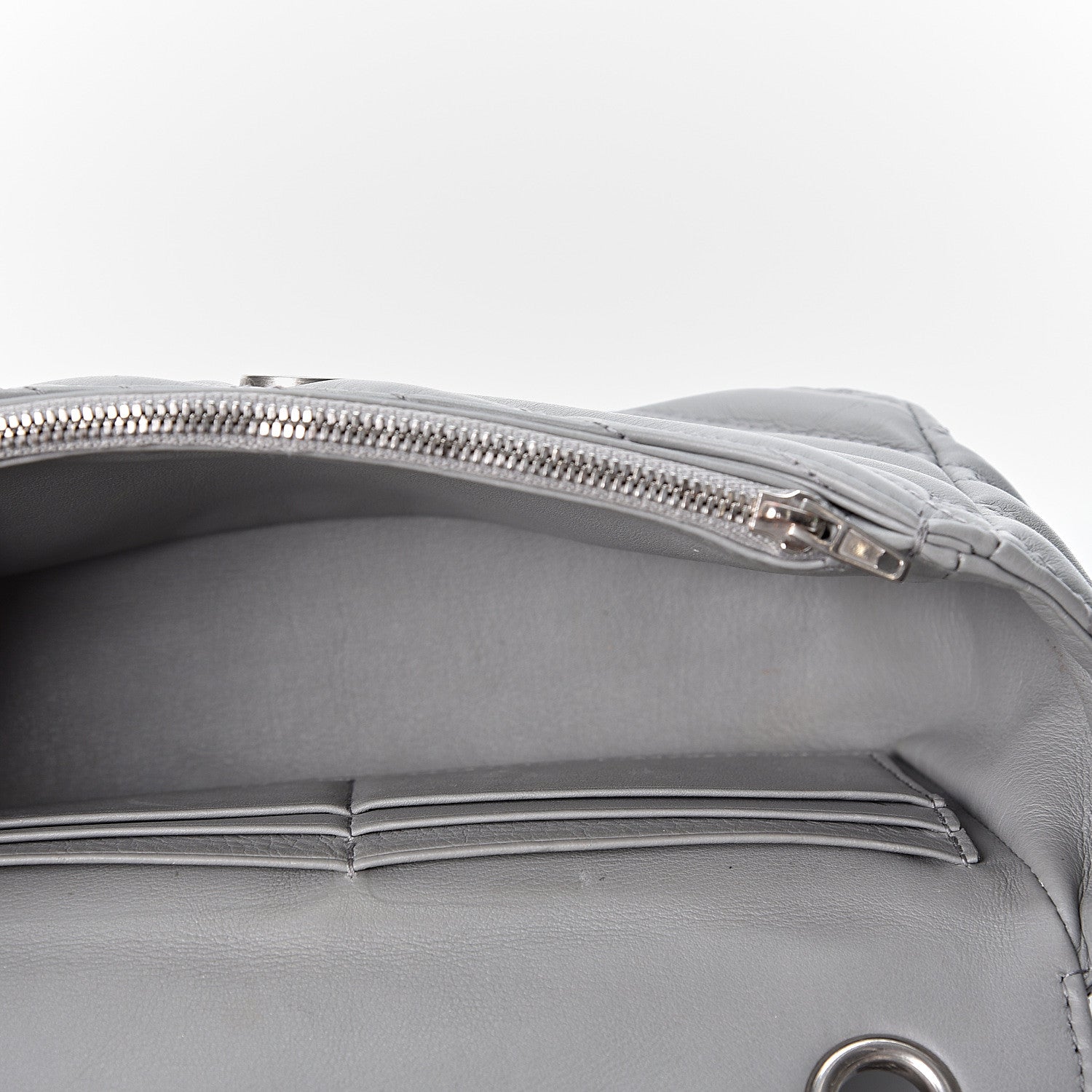 Balenciaga Calfskin Logo Matelasse S BB Round Shoulder Bag Gris Haussmannien 4 of 8