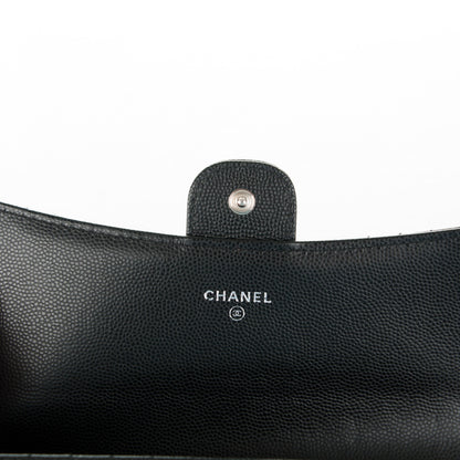 Chanel Caviar Chevron Quilted Large Flap Wallet Black 6 of 9