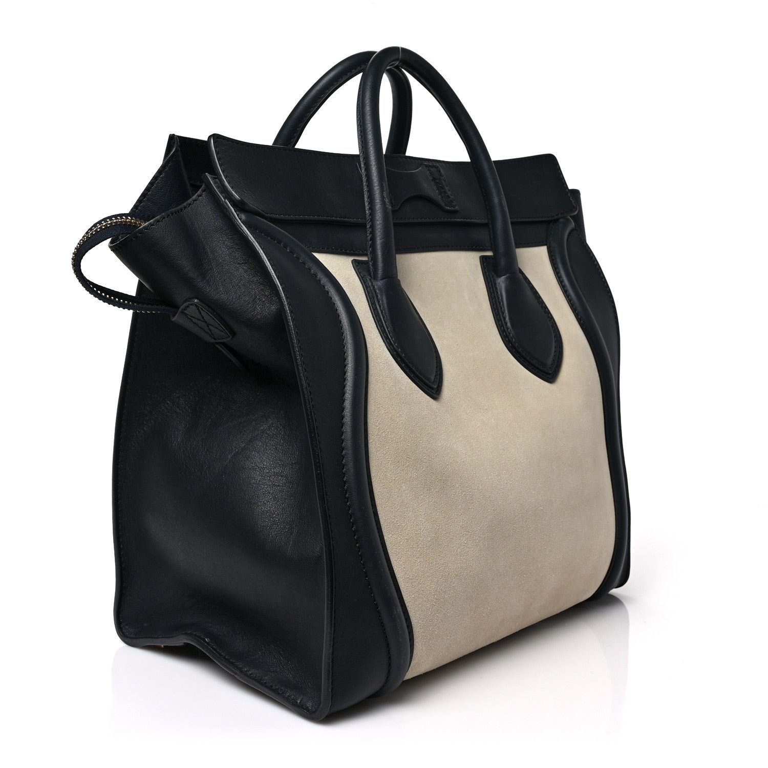 Celine Nubuck Smooth Calfskin Medium Luggage Black 3 of 8