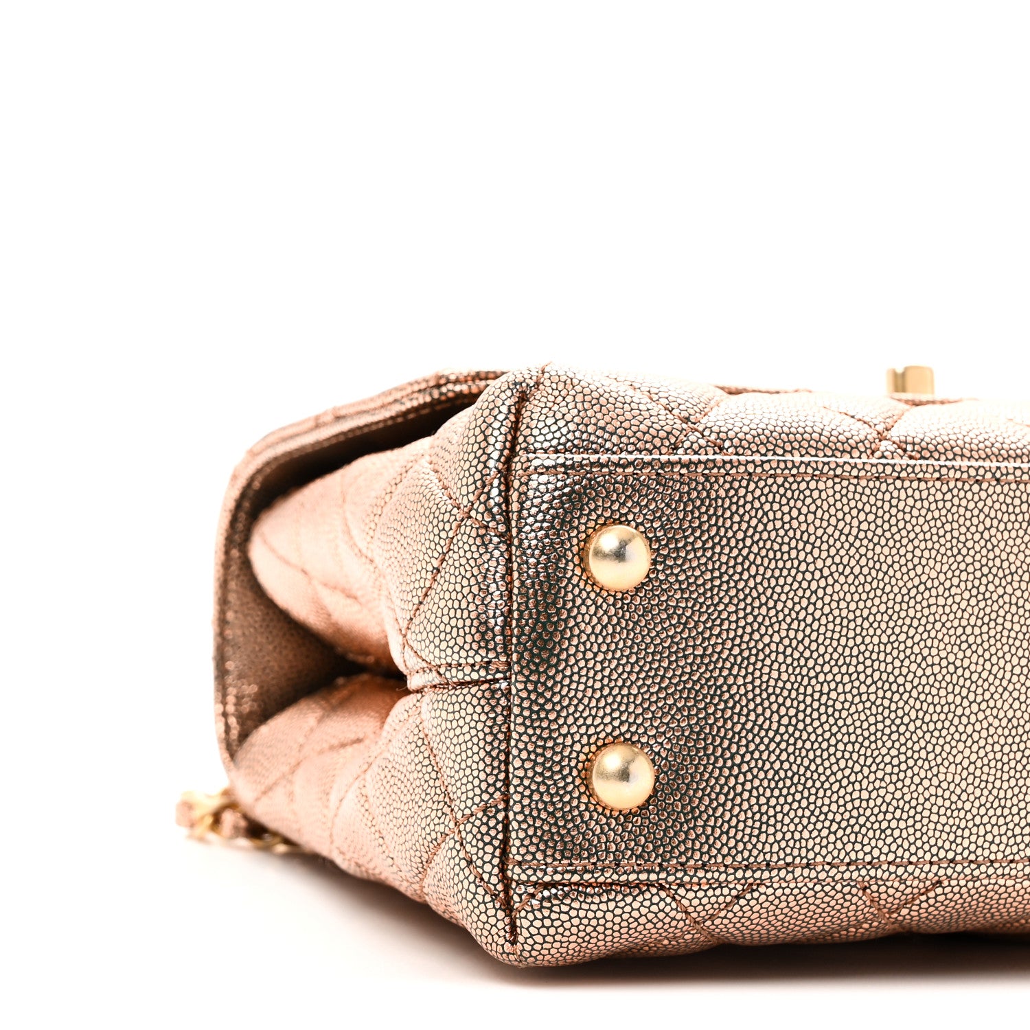 Chanel Metallic Caviar Quilted Mini Coco Handle Flap Gold 9 of 10