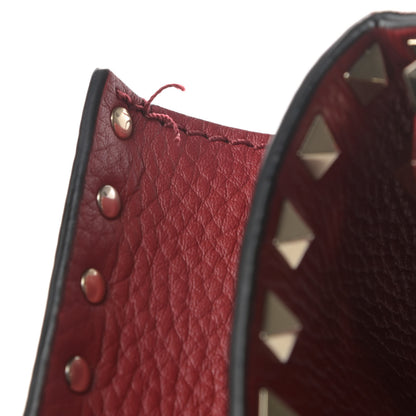 Valentino Garavani Pebbled Calfskin Medium Rockstud Flip Lock Crossbody Bag Red 5 of 5
