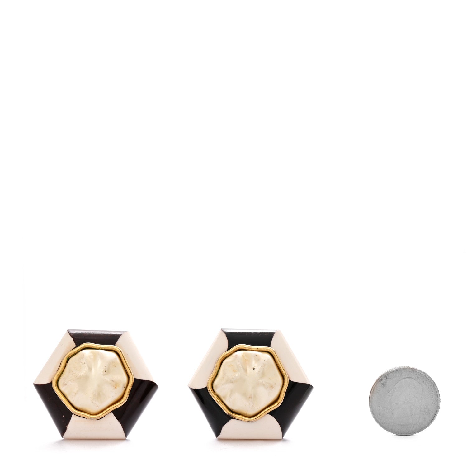 Chanel Pearl Clip On Earrings Brown Gold 2 of 4