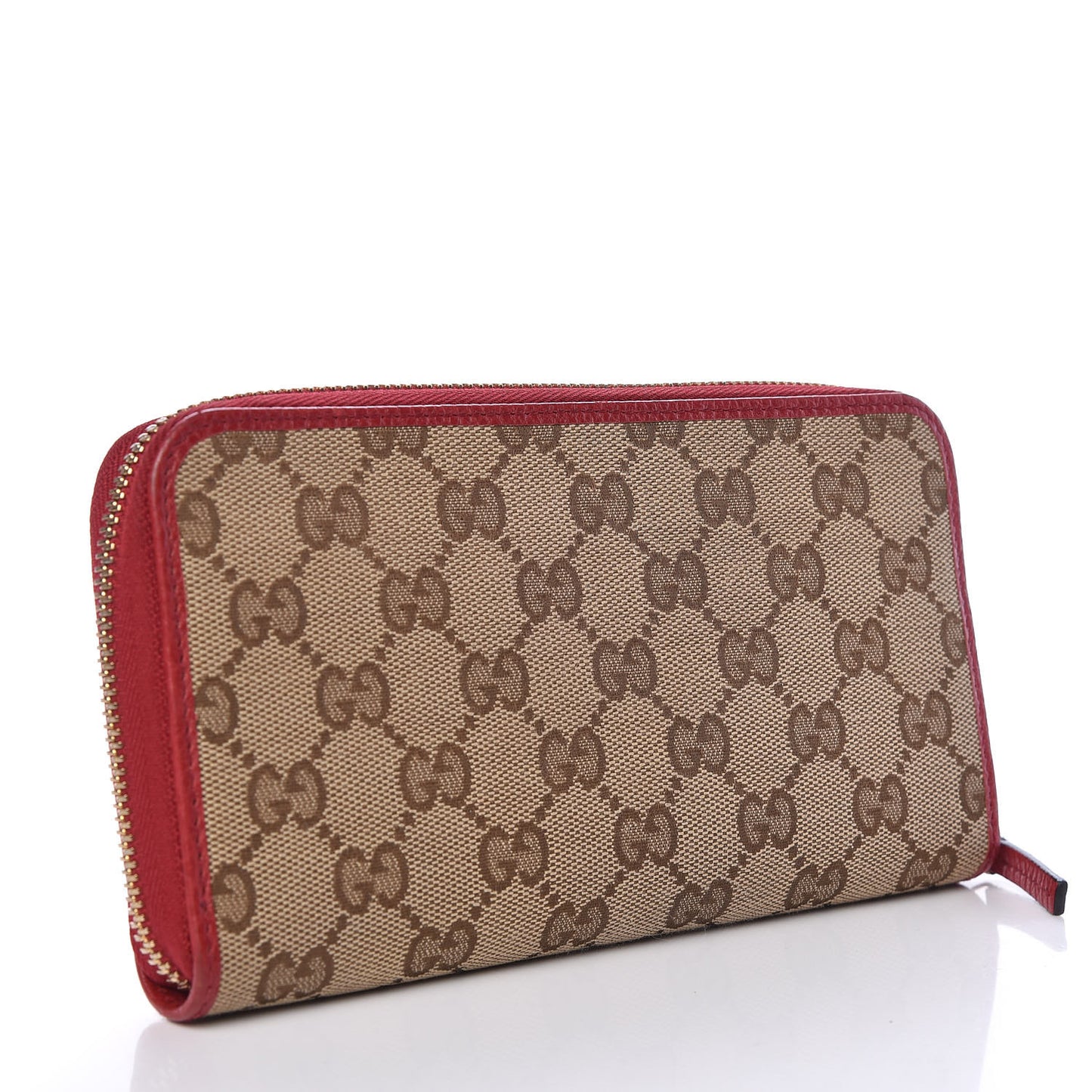 Monogram Dollar Calfskin Zip Around Wallet Beige Ebony Rosso