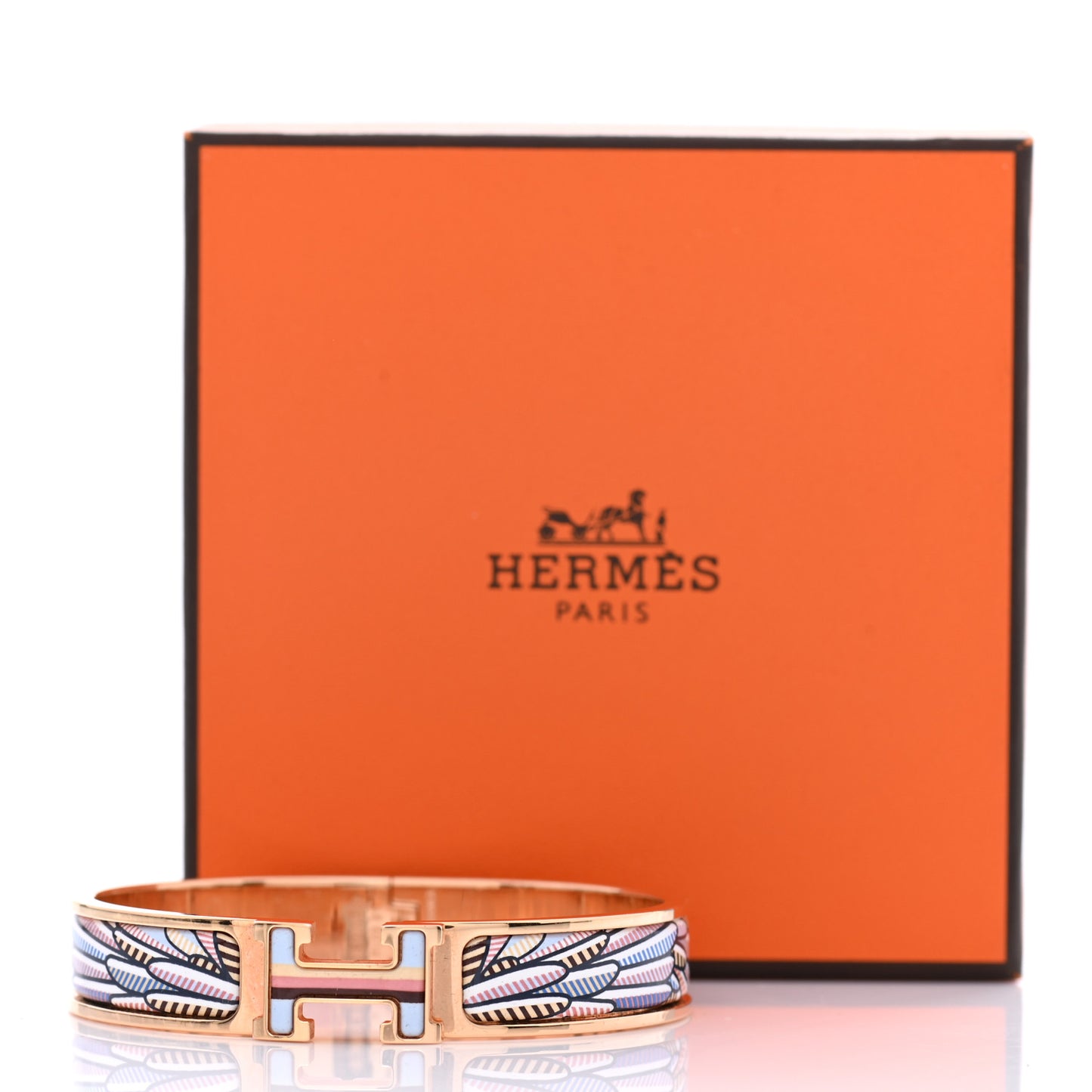 Enamel Narrow Pegase Pop Clic Clac H Bracelet GM Album De Soie Bis