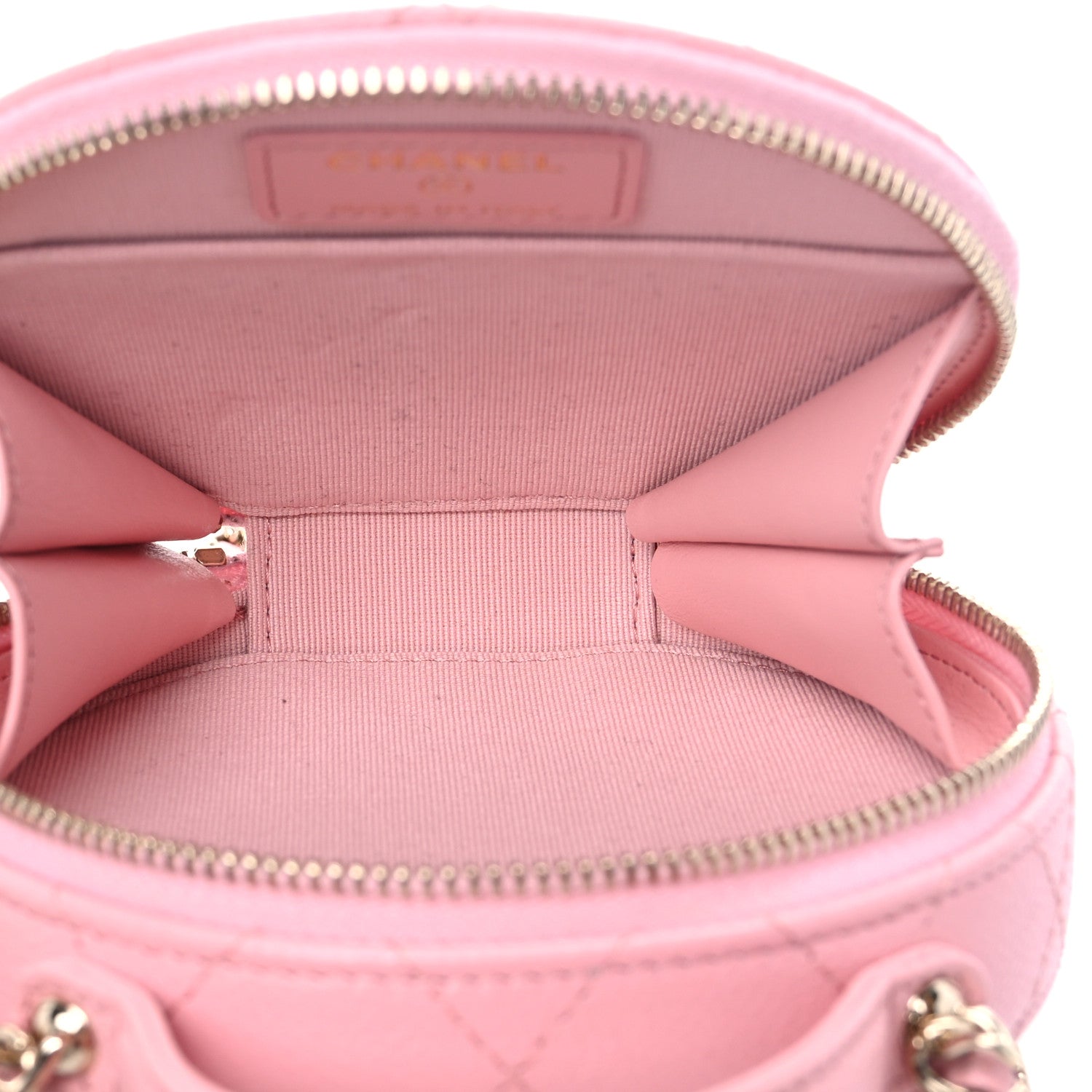 Chanel Caviar Quilted Round Handle With Care Vanity With Chain Pink 5 of 11