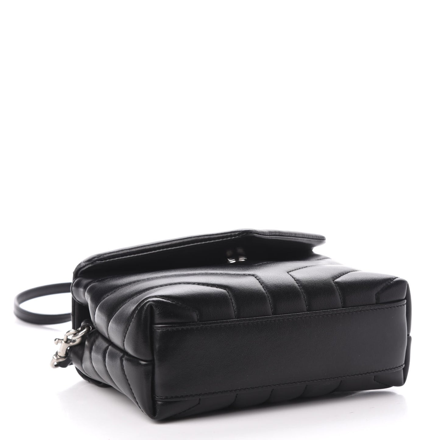 Calfskin Y Quilted Monogram Toy Loulou Crossbody Bag Black