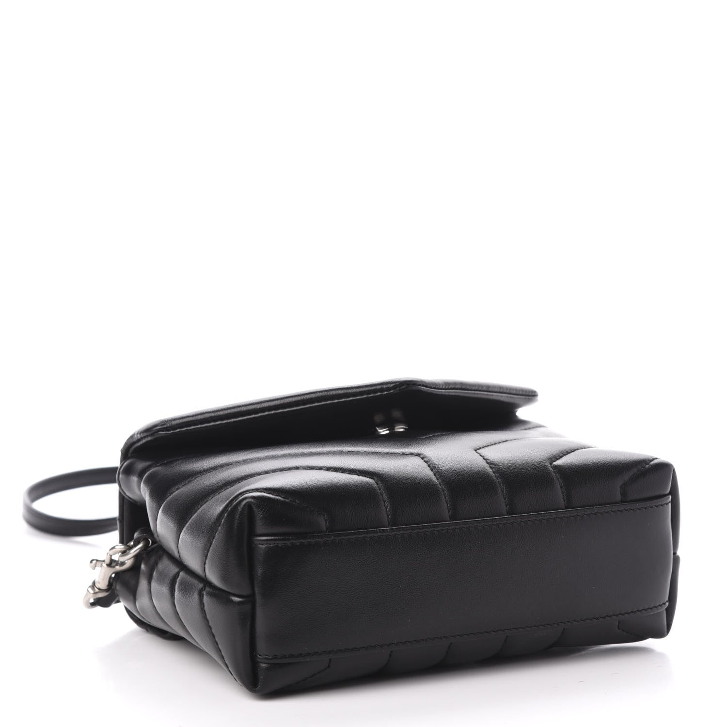 Saint Laurent Calfskin Y Quilted Monogram Toy Loulou Crossbody Bag Black 4 of 14