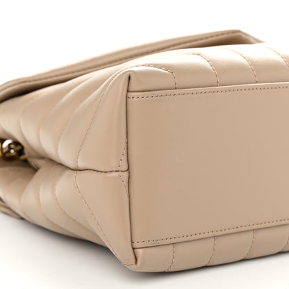 Saint Laurent Calfskin Y Quilted Monogram Small Loulou Chain Satchel Dark Beige 9 of 10