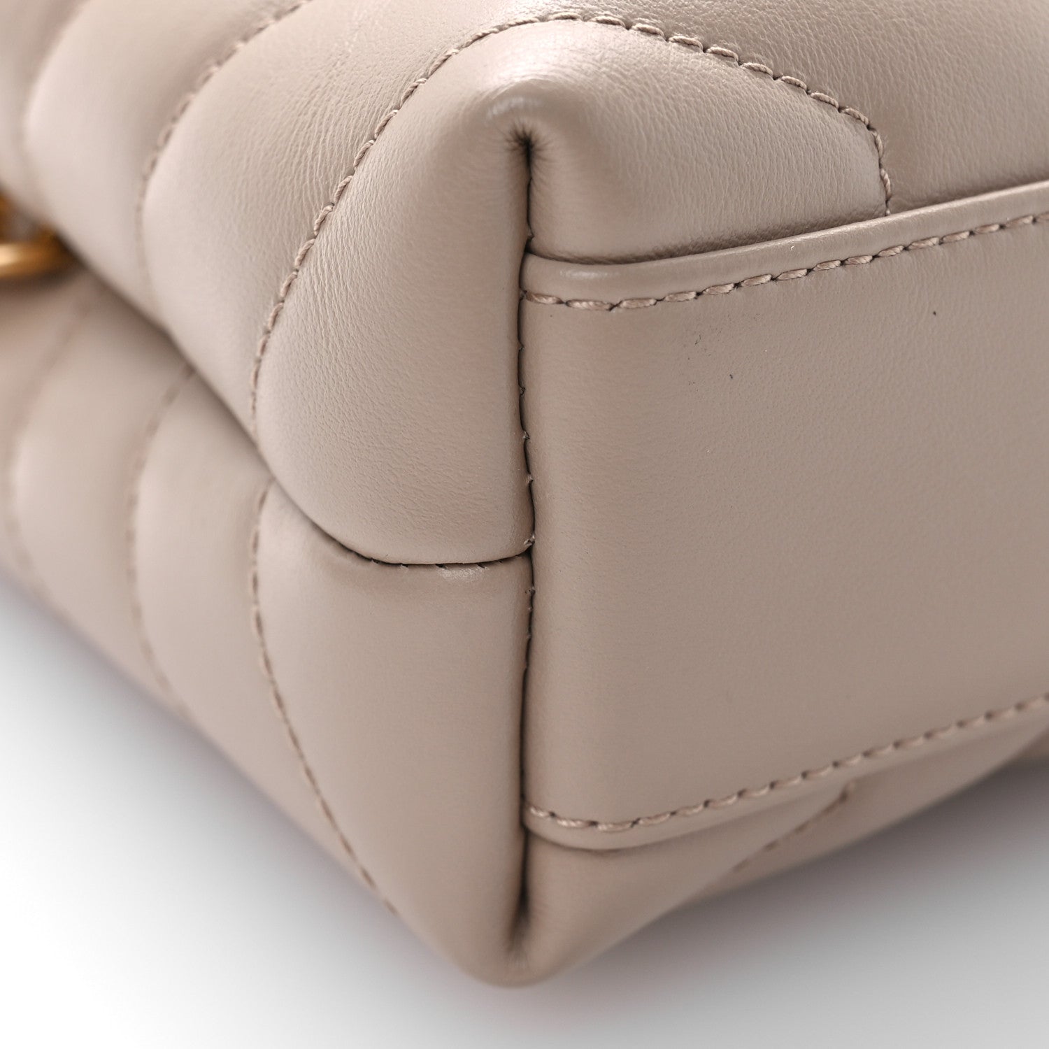 Saint Laurent Calfskin Y Quilted Monogram Toy Loulou Crossbody Bag Dark Beige 9 of 10