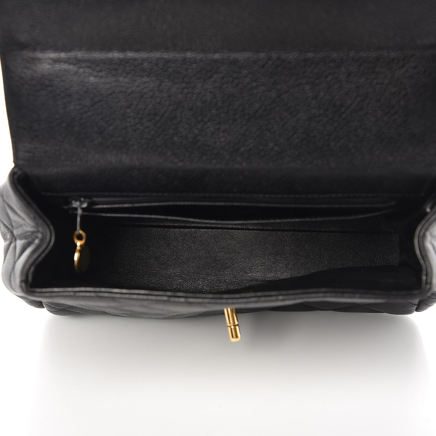 Caviar Quilted Medium Kelly Flap Bag Black