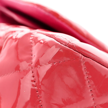 Chanel Patent Quilted Jumbo Double Flap Pink 14 of 17