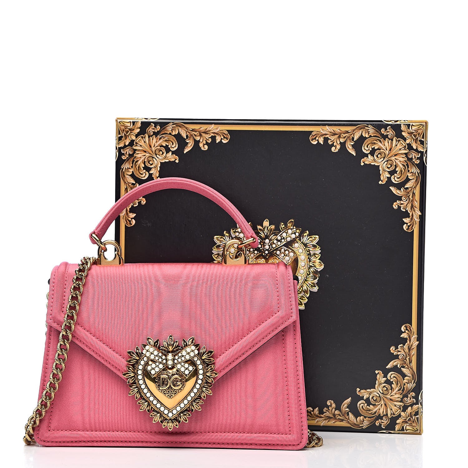 Dolce & Gabbana Silk Small Devotion Envelope Top Handle Bag Pink 13 of 13